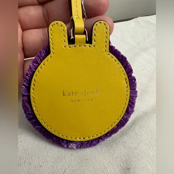 NWT Kate Spade Spademals Raffia Money Bunny Dangle Keychain - Picture 3 of 4